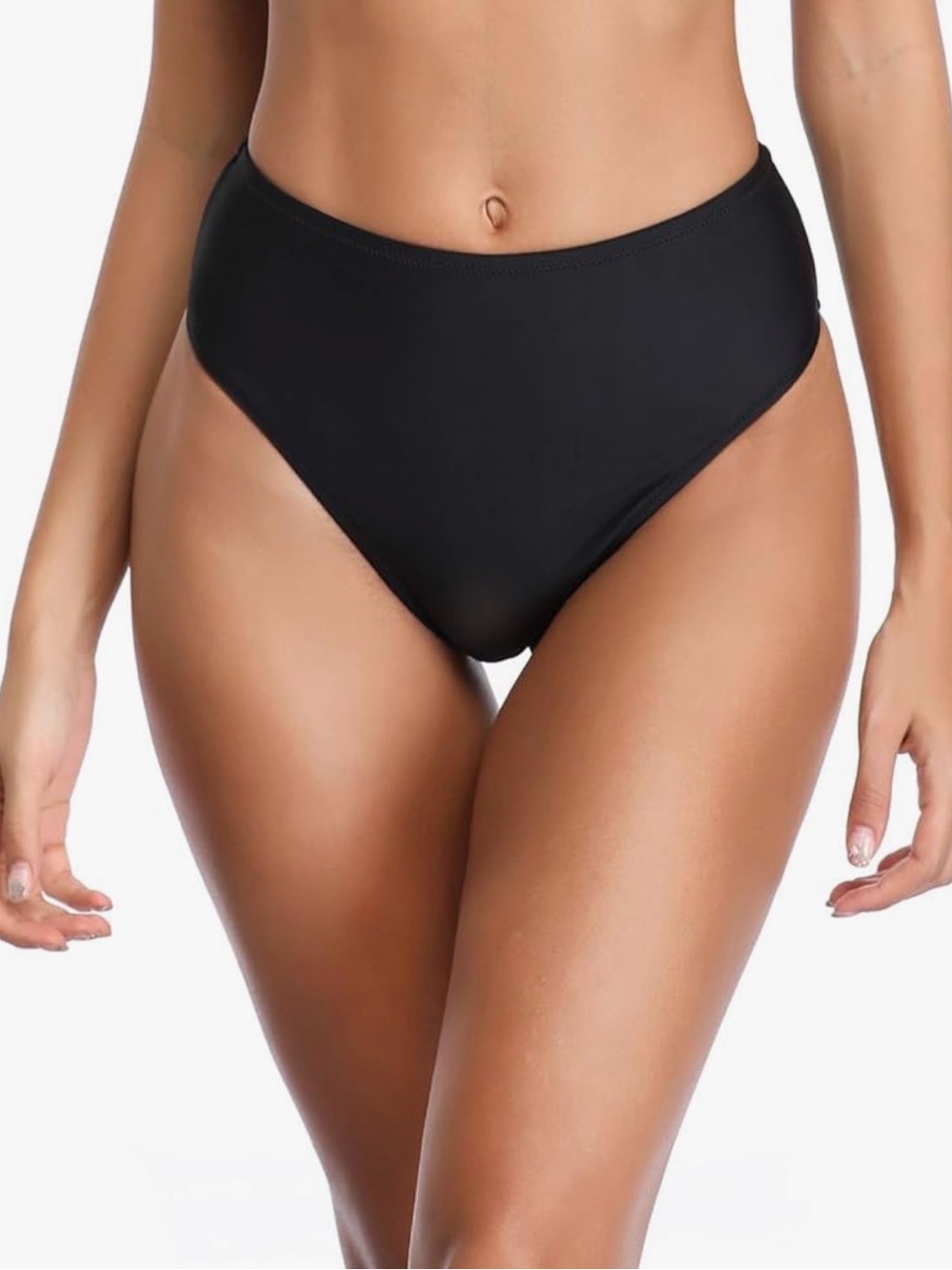 RELLECIGA Black High-Rise Bikini Bottoms